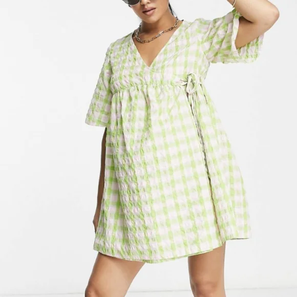 ASOS Maternity | Dresses | Asos Seersucker Plaid Maternity Dress S N8 |  Poshmark